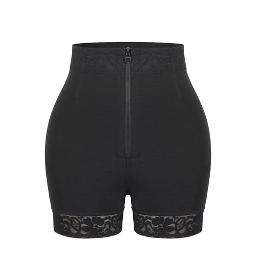 Front Zipper Butt Lifter Shorts High Waist Curve-Creating